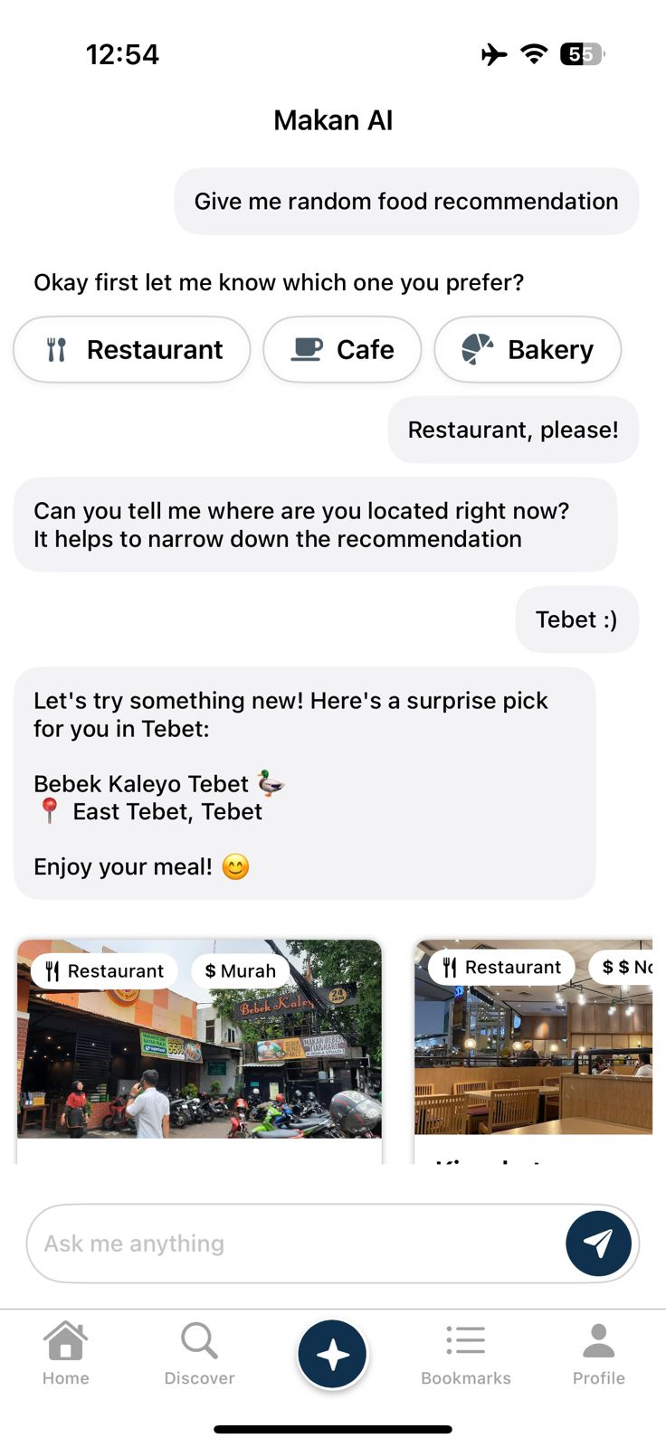 Makan AI Recommendations